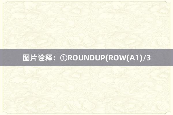 图片诠释：①ROUNDUP(ROW(A1)/3