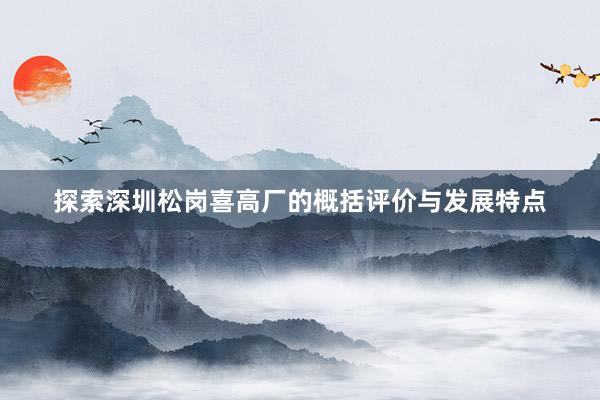 探索深圳松岗喜高厂的概括评价与发展特点