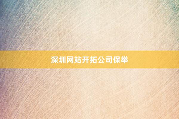 深圳网站开拓公司保举